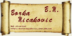 Borka Micaković vizit kartica